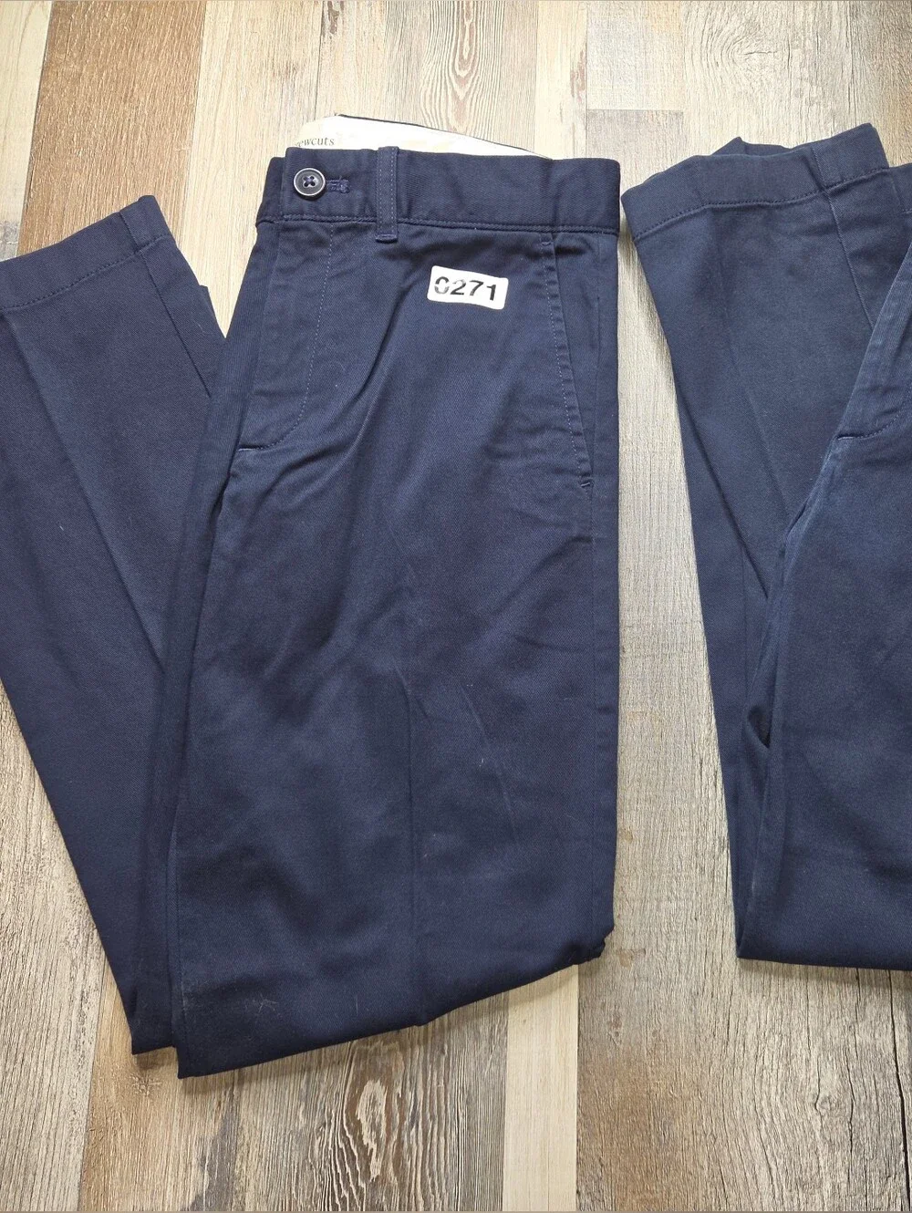 CrewCuts By J. Crew Navy Blue Chino Uniform Pants Boys Size 10 Slim Lot Of Two